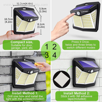 LED solar wall light 128 lights